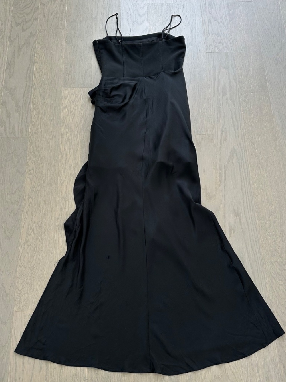 Cinq a Sept Drina Gown Sleeveless Draped Dress Silk Skirt Overlay Black Size 8 - Picture 3 of 12